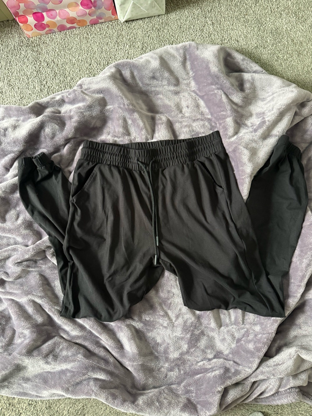 Women's Black Drawstring Athletic Pants
